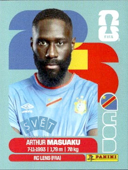 Arthur Masuaku Congo DR samolepka Panini World Cup 2026 #COD5