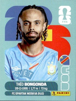 Theo Bongonda Congo DR samolepka Panini World Cup 2026 #COD14