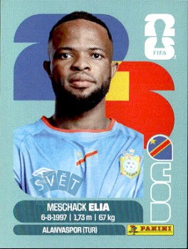 Meschak Elia Congo DR samolepka Panini World Cup 2026 #COD15