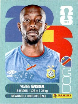Yoane Wissa Congo DR samolepka Panini World Cup 2026 #COD16
