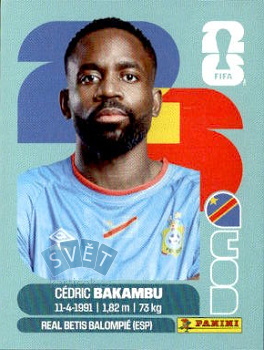 Cedric Bakambu Congo DR samolepka Panini World Cup 2026 #COD19