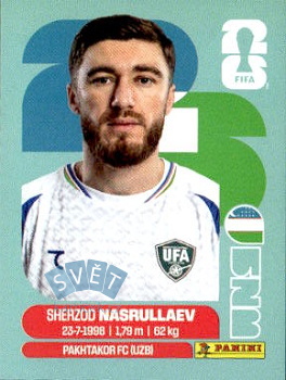 Sherzod Nasrullaev Uzbekistan samolepka Panini World Cup 2026 #UZB4