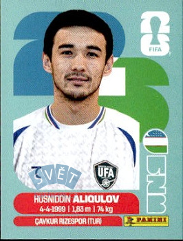 Husniddin Aliqulov Uzbekistan samolepka Panini World Cup 2026 #UZB6