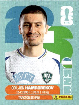 Odiljon Hamrobekov Uzbekistan samolepka Panini World Cup 2026 #UZB10