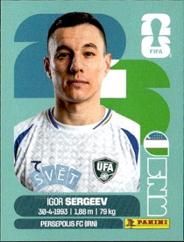 Igor Sergeev Uzbekistan samolepka Panini World Cup 2026 #UZB19