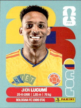 Jhon Lucumi Colombia samolepka Panini World Cup 2026 #COL8
