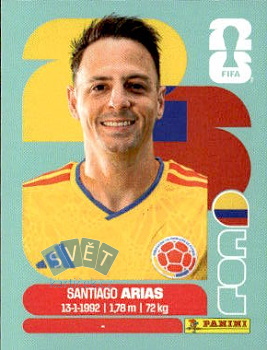 Santiago Arias Colombia samolepka Panini World Cup 2026 #COL9