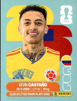 Kevin Castano Colombia samolepka Panini World Cup 2026 #COL11