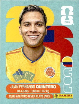 Juan Fernando Quintero Colombia samolepka Panini World Cup 2026 #COL15
