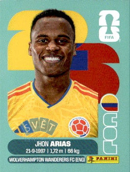 Jhon Arias Colombia samolepka Panini World Cup 2026 #COL17