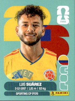 Luis Suarez Colombia samolepka Panini World Cup 2026 #COL19