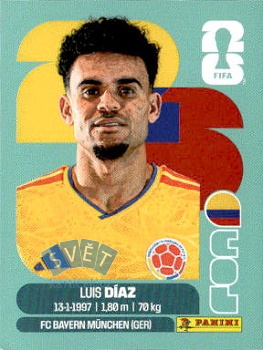 Luis Diaz Colombia samolepka Panini World Cup 2026 #COL20