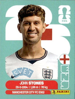 John Stones England samolepka Panini World Cup 2026 #ENG3