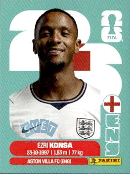Ezri Konsa England samolepka Panini World Cup 2026 #ENG5