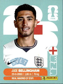 Jude Bellingham England samolepka Panini World Cup 2026 #ENG11