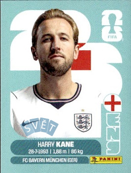 Harry Kane England samolepka Panini World Cup 2026 #ENG18