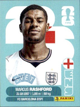 Marcus Rashford England samolepka Panini World Cup 2026 #ENG19