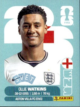 Ollie Watkins England samolepka Panini World Cup 2026 #ENG20
