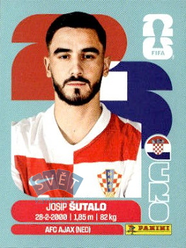 Josip Sutalo Croatia samolepka Panini World Cup 2026 #CRO7