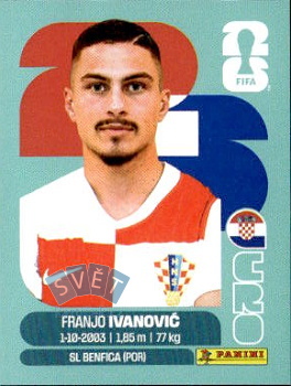 Franjo Ivanovic Croatia samolepka Panini World Cup 2026 #CRO20