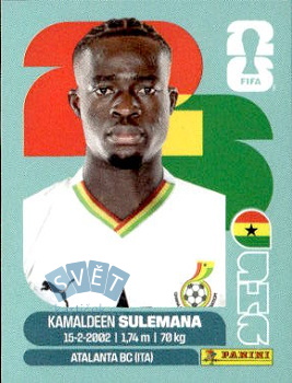 Kamaldeen Sulemana Ghana samolepka Panini World Cup 2026 #GHA12