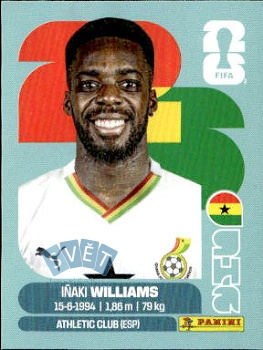 Inaki Williams Ghana samolepka Panini World Cup 2026 #GHA15