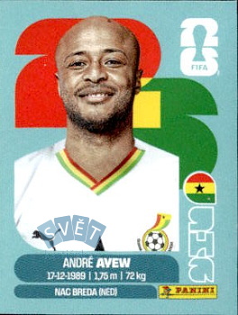 Andre Ayew Ghana samolepka Panini World Cup 2026 #GHA17