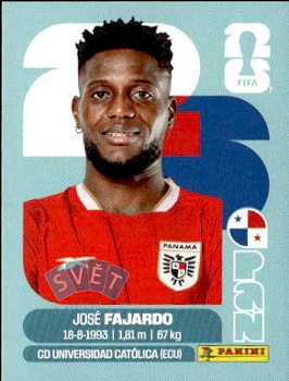 Jose Fajardo Panama samolepka Panini World Cup 2026 #PAN17