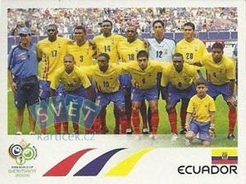 Team Photo Ecuador samolepka Panini World Cup 2006 #74