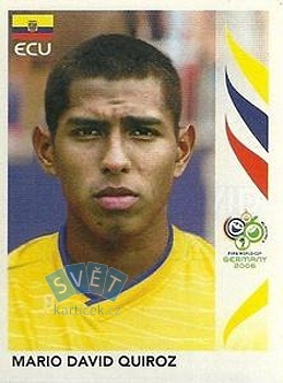 Mario David Quiroz Ecuador samolepka Panini World Cup 2006 #85