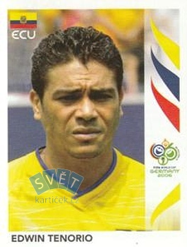 Edwin Tenorio Ecuador samolepka Panini World Cup 2006 #87