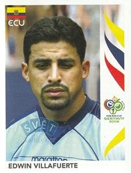 Edwin Villafuerte Ecuador samolepka Panini World Cup 2006 #92