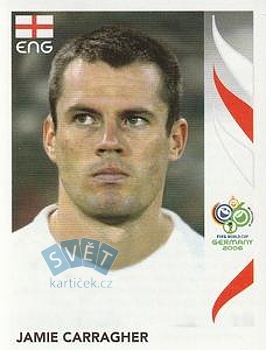 Jamie Carragher England samolepka Panini World Cup 2006 #97