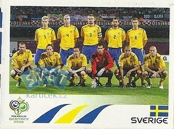 Team Photo Sweden samolepka Panini World Cup 2006 #150