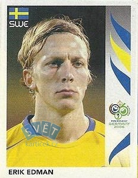 Erik Edman Sweden samolepka Panini World Cup 2006 #154