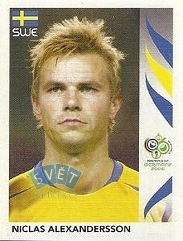 Niclas Alexandersson Sweden samolepka Panini World Cup 2006 #158