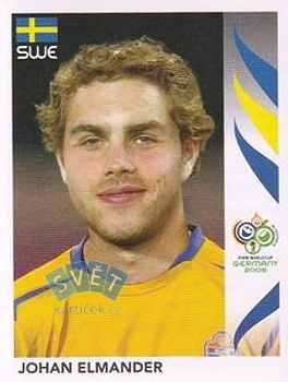 Johan Elmander Sweden samolepka Panini World Cup 2006 #164