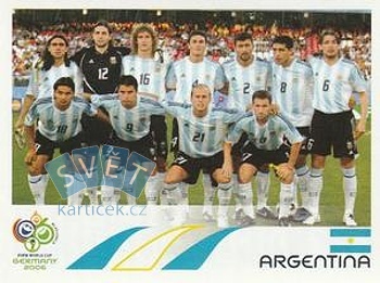 Team Photo Argentina samolepka Panini World Cup 2006 #169