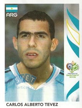 Carlos Alberto Tevez Argentina samolepka Panini World Cup 2006 #187
