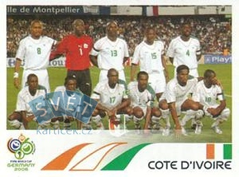 Team Photo Cote D'Ivoire samolepka Panini World Cup 2006 #188