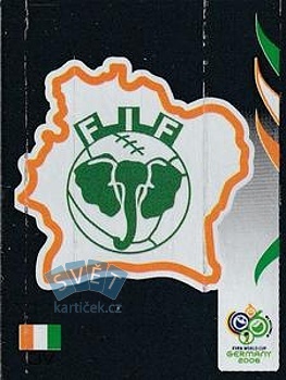 Team Emblem Cote D'Ivoire samolepka Panini World Cup 2006 #189