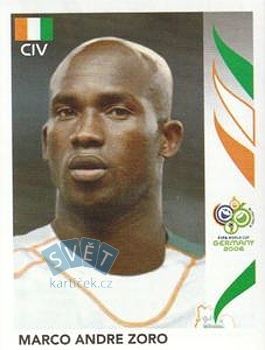 Marco Andre Zoro Cote D'Ivoire samolepka Panini World Cup 2006 #196