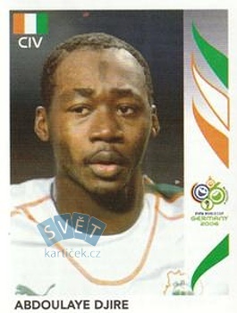 Abdoulaye Djire Cote D'Ivoire samolepka Panini World Cup 2006 #197