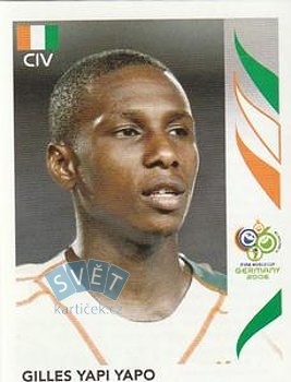 Gilles Yapi Yapo Cote D'Ivoire samolepka Panini World Cup 2006 #201