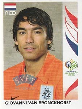 Giovanni van Bronckhorst Netherlands samolepka Panini World Cup 2006 #234