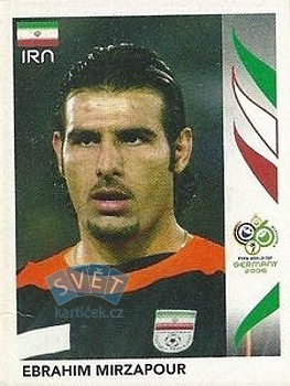 Ebrahim Mirzapour Iran samolepka Panini World Cup 2006 #265