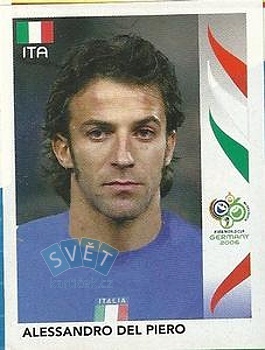 Alessandro Del Piero Italy samolepka Panini World Cup 2006 #335