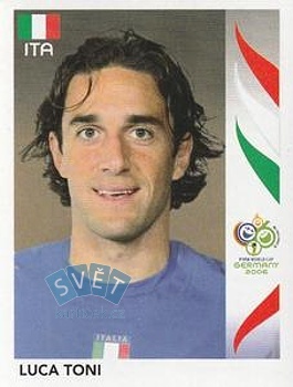 Luca Toni Italy samolepka Panini World Cup 2006 #337