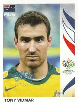 Tony Vidmar Australia samolepka Panini World Cup 2006 #423