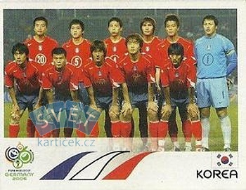 Team Photo South Korea samolepka Panini World Cup 2006 #492